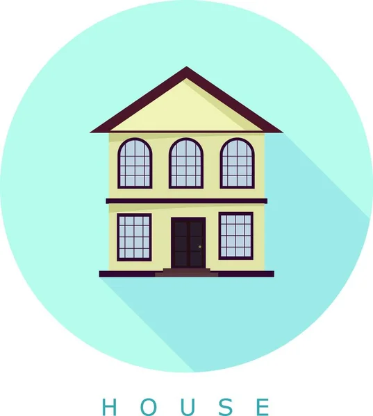 Ícone Simples Apartamento Casa Dois Andares Círculo Azul Fácil Mudar — Vetor de Stock