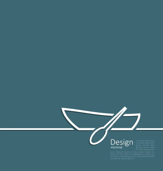 Illustrazione Logo Della Barca Remi Linea Minimale Stile Piatto Vettore — Vettoriale Stock