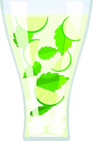 Mojito Cocktail Sommerfrisches Getränk Vektor — Stockvektor