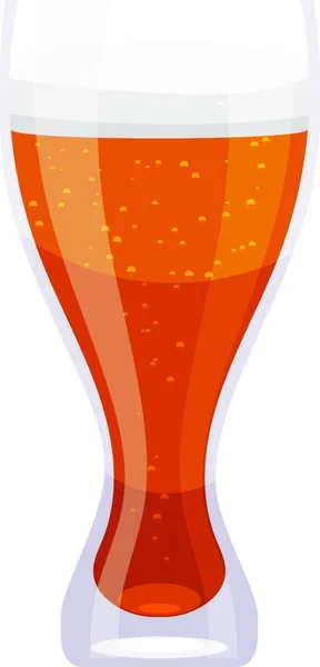 Lang Glas Cartoon Cup Bier Een Witte Achtergrond Isoleer Cartoon — Stockvector