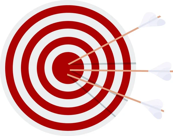 Target Con Frecce Sfondo Bianco Cartoon Illustrazione Obiettivo Che Stato — Vettoriale Stock