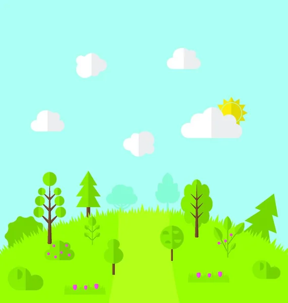 Paisaje Bosques Valle Colinas Paisaje Paisaje Paisaje Paisaje Paisaje Paisaje — Vector de stock