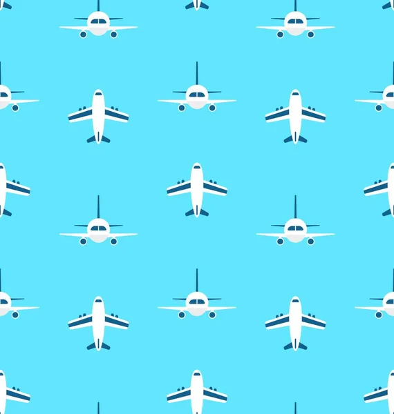 Patrón Sin Costuras Con Aviones Patrón Sin Costuras Con Aviones — Vector de stock