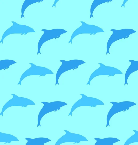 Illusztráció Zökkenőmentes Minta Delfin Tengeri Emlős Állat Vektor — Stock Vector
