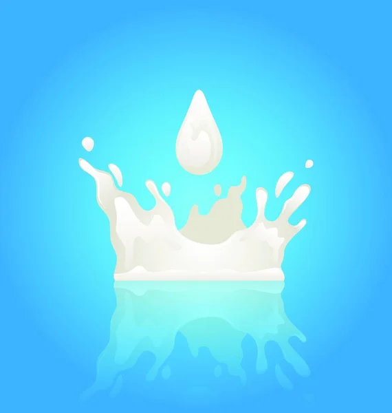 Ilustración Milk Splash Crown Con Droplet Reflection Vector Corona Leche — Archivo Imágenes Vectoriales