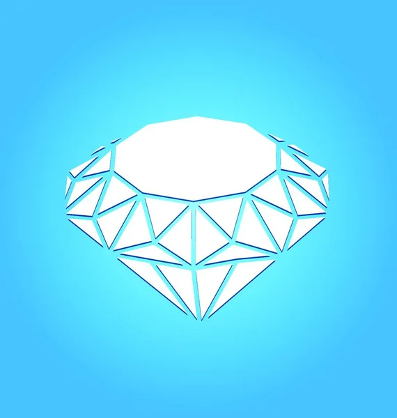 Icono Ilustración Plana Diamante Fondo Azul Vector — Archivo Imágenes Vectoriales