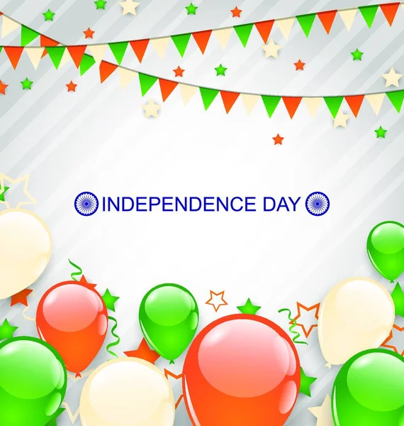 Индийское Украшение Традиционном Триколоре Дню Независимости Гирлянды Флагами Банты Вектор — стоковый вектор