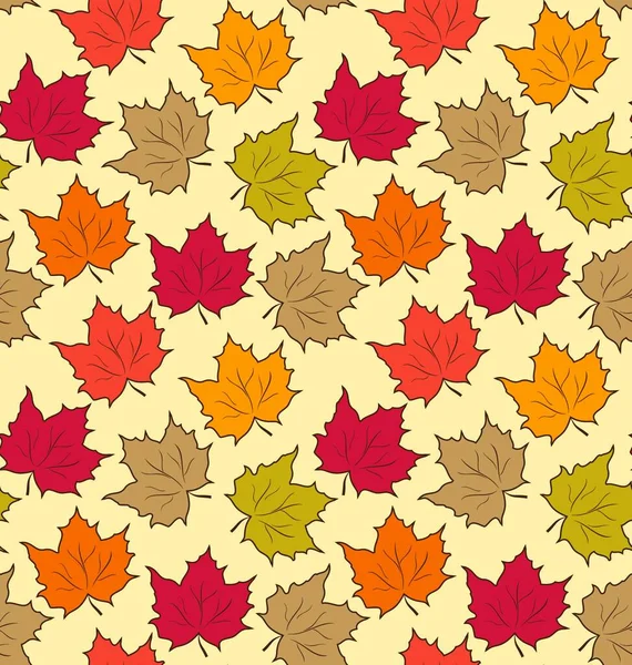 Εικονογράφηση Seamless Pattern Maple Leaves Autumn Background Διάνυσμα — Διανυσματικό Αρχείο