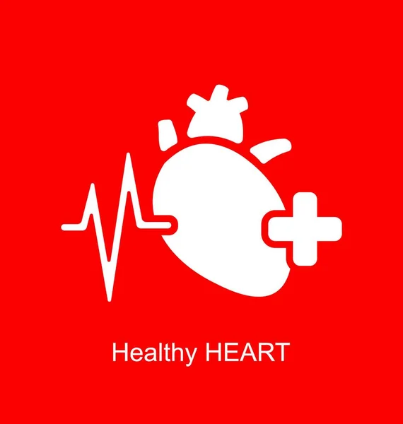 健康心脏的说明性医学标志 — 图库矢量图片