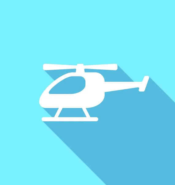 Ábrán Látható Egyszerű Lapos Ikon Helikopter Hosszú Árnyék Vektor — Stock Vector