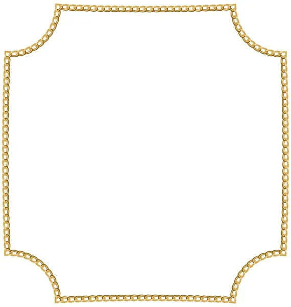 Ilustracja Biżuteria Złoty Łańcuch Abstrakcyjny Kształt Wektor — Wektor stockowy