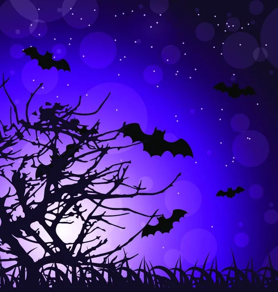 Illustrazione Sfondo Scuro Spaventoso Con Halloween Night Vettore — Vettoriale Stock