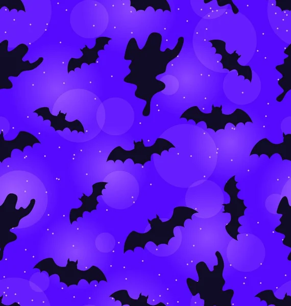 Illusztráció Halloween Seamless Pattern Denevérek Szellemek Nyaralás Dekoráció Vektor — Stock Vector