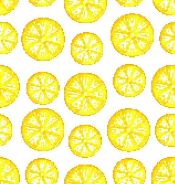 Illustration Seamless Texture Slices Lemons Repetition Background Vector — Stock Vector