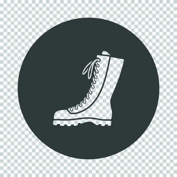 Hiking Boot Icon Subtract Stencil Design Tranparency Grid Vector Illustration — Stock Vector