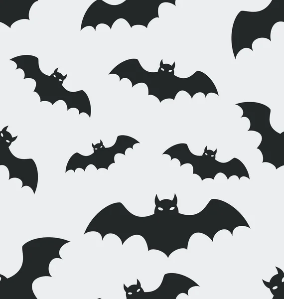 Abbildung Nahtlose Muster Mit Schwarzen Silhouetten Der Fledermäuse Halloween Wallpaper — Stockvektor