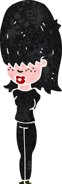 Retro Cartoon Gothic Girl — Stockvektor