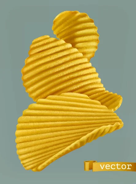 Des Chips Pommes Terre Vecteur Réaliste — Image vectorielle