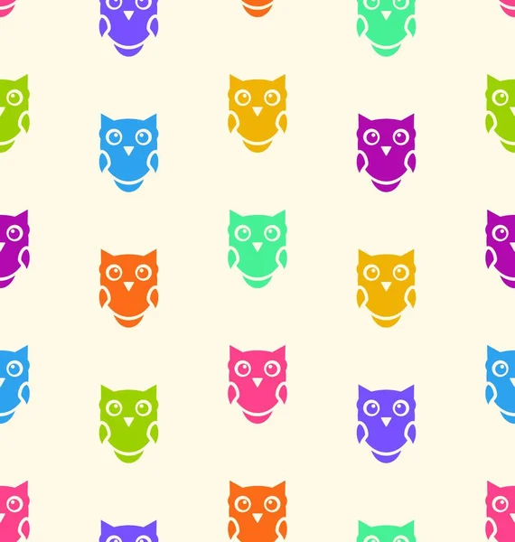 Seamless Animals Owl Pattern Vector — Stock Vector