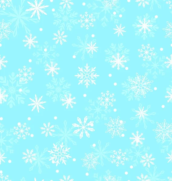 Ilustración Patrón Sin Costuras Con Copos Variación Fondo Invierno Vector — Vector de stock