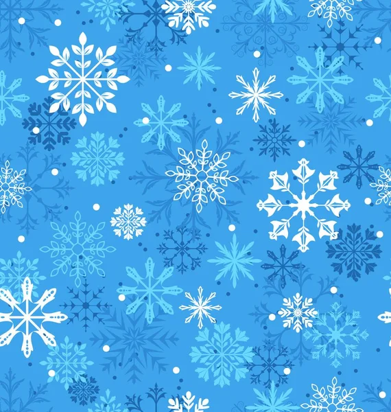 Textura Sem Emenda Ilustração Com Flocos Neve Variação Fundo Xmas —  Vetores de Stock