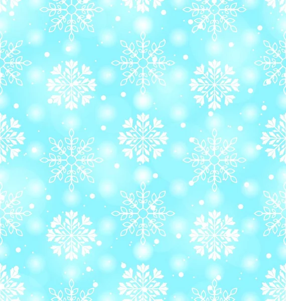 Illustration Nahtlose Textur Mit Variation Schneeflocken Feiertag Tapete Vektor — Stockvektor