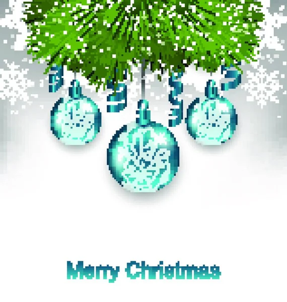 イラストクリスマスグリーティングカードと伝統的な装飾 ベクトル — ストックベクタ
