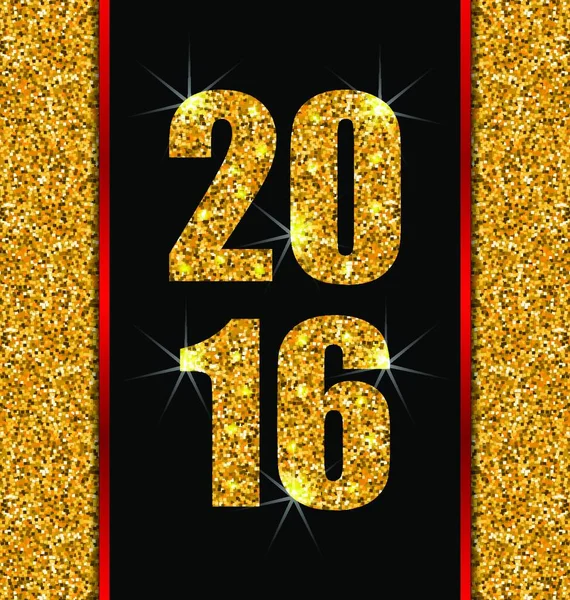 Ilustracja Blask Plakat Światłami Błyskiem Szczęśliwego Nowego Roku 2016 Wektor — Wektor stockowy