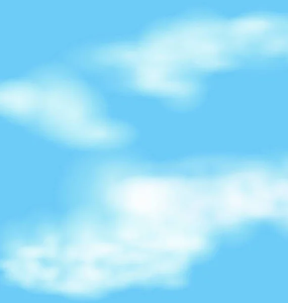 Ambiente Paisajístico Florido Nubes Blancas Fondo Cielo Azul Naturaleza Vector — Vector de stock