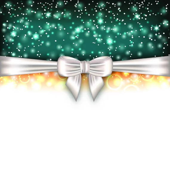 Illustrazione Glowing Luxury Background Bow Ribbon Copy Space Your Text — Vettoriale Stock
