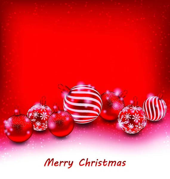 Vánoční Obrázek Pozadí Abstraktní Červené Koule Světlé Tapety Vektor — Stockový vektor