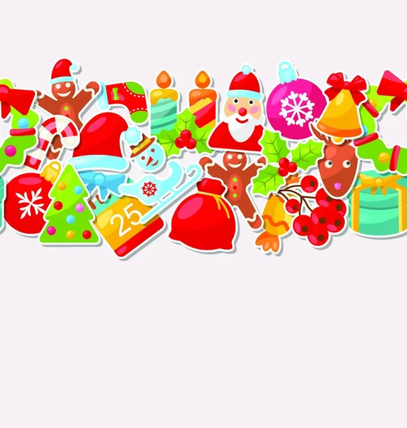 Illustration Winter Holiday Seamless Texture Celebration Traditional Elements Colorful Pattern — 스톡 벡터