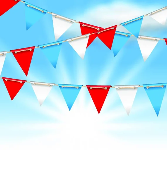 Illustration Bunting Flags American Holidays Patriotic Colors Usa Vector — 스톡 벡터