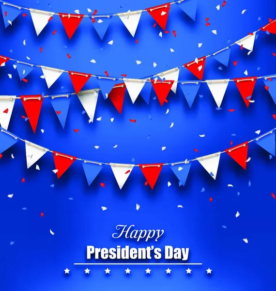 Illustration Patriotic Background Bunting Flags Happy Presidents Day Colors Usa — 스톡 벡터