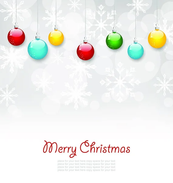 Illustration Christmas Greeting Card Colorful Balls Vector — Stock Vector