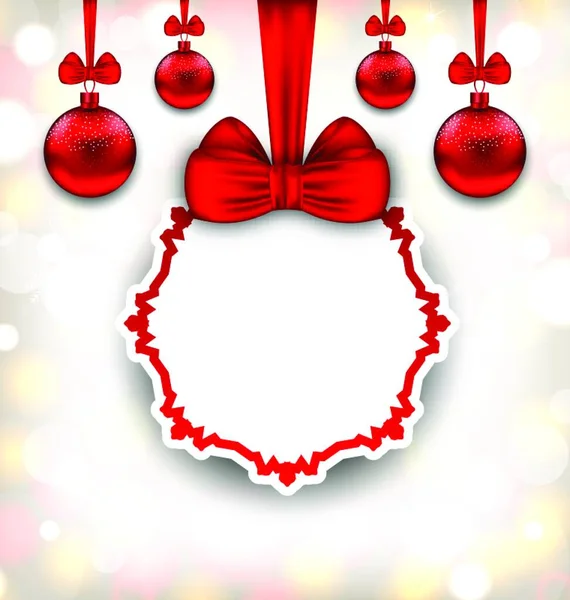 Illustration Merry Christmas Background Celebration Card Glass Balls Vector — Stock Vector