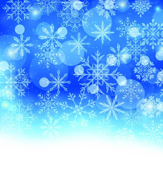 Illustratie Winter Blauwe Achtergrond Met Sneeuwvlokken Kopie Ruimte Voor Tekst — Stockvector