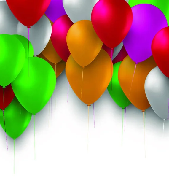 Verjaardag Achtergrond Met Kleurrijke Ballonnen Voor Feest Illustratie Verjaardag Achtergrond — Stockvector