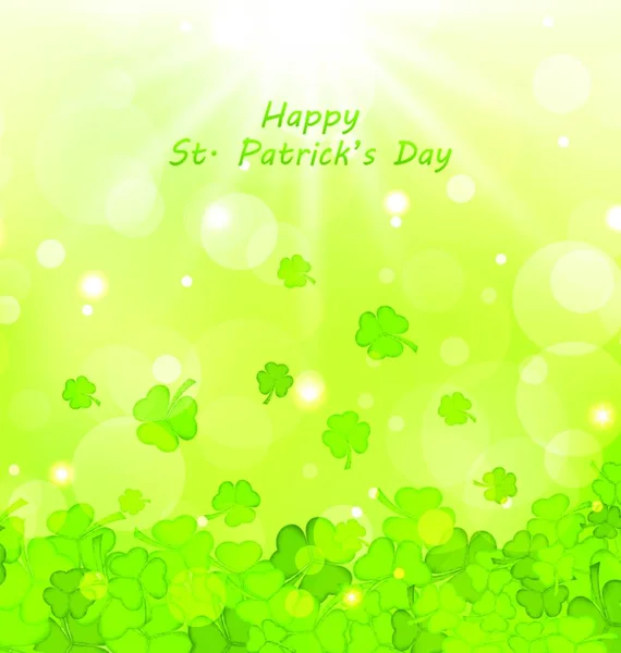 Illustration Glowing Background Clovers Patrick Day Vector — Stock Vector