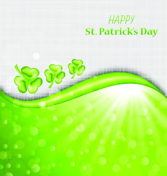 Illustration Abstract Glowing Background Green Trefoils Patrick Day Vector — Stock Vector