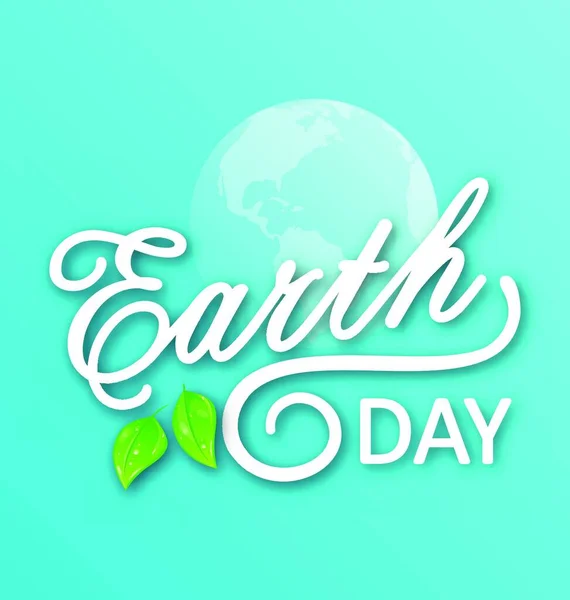 Illustration Concept Background Earth Day Holiday Lettering Text Éléments Typographiques — Image vectorielle