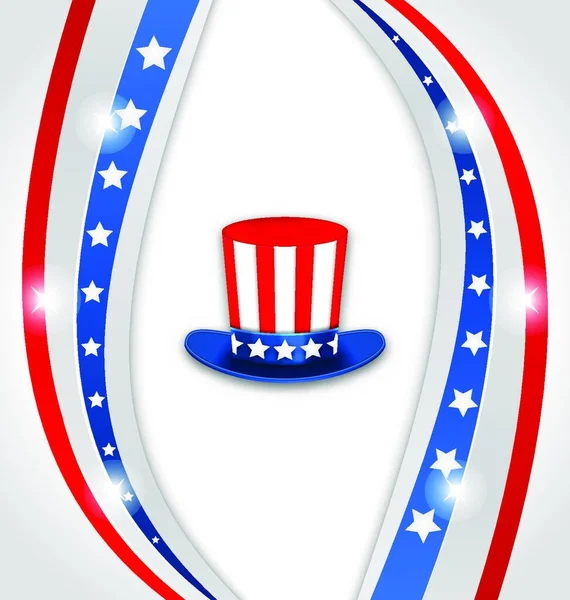 Illustration Abstract Background Uncle Sams Hat American Holidays Patriotic Colors — 스톡 벡터