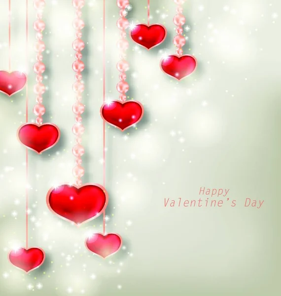 Ілюстрація Піднімається Фоном Піднятими Серцями День Святого Валентина Чудова Картка — стоковий вектор