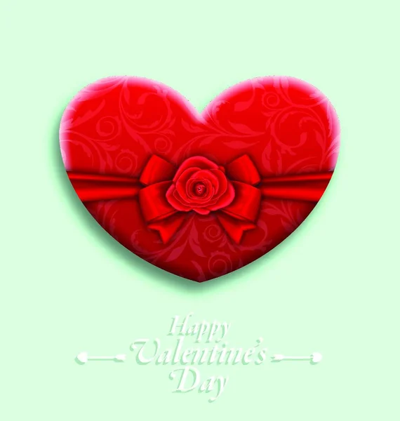 Celebration Background Wishes Valentines Day Gift Box Heart Shaped Illustration — стоковий вектор
