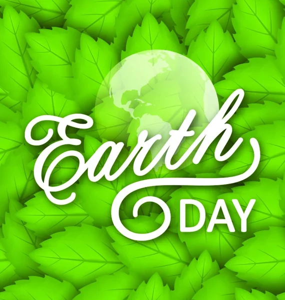 Illustration Concept Background Earth Day Holiday Lettering Text Éléments Typographiques — Image vectorielle