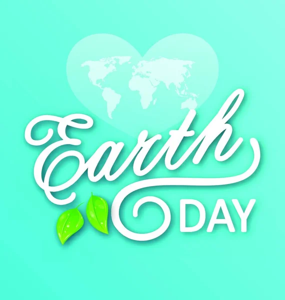 Illustration Concept Background Earth Day Holiday Lettering Text Éléments Typographiques — Image vectorielle