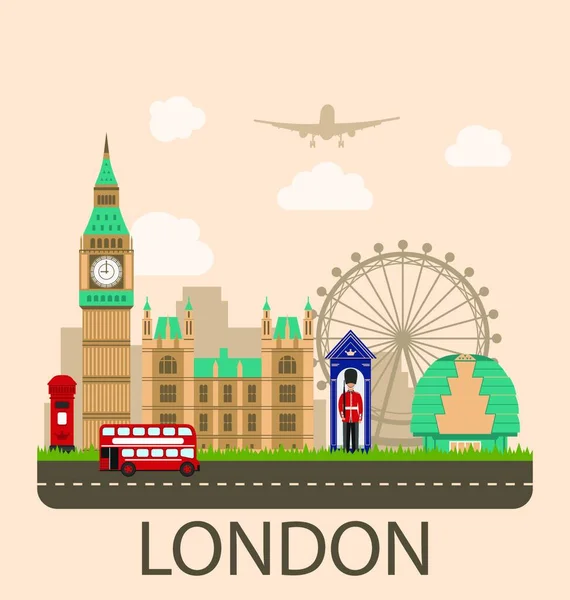 Design Plakátu Pro Cestování Anglii Ilustrace Design Plakát Pro Cestování — Stockový vektor