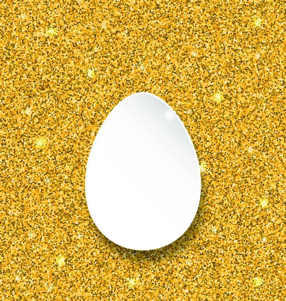 Illustratie Abstract Happy Easter Paper Egg Golden Sparkles Achtergrond Vector — Stockvector