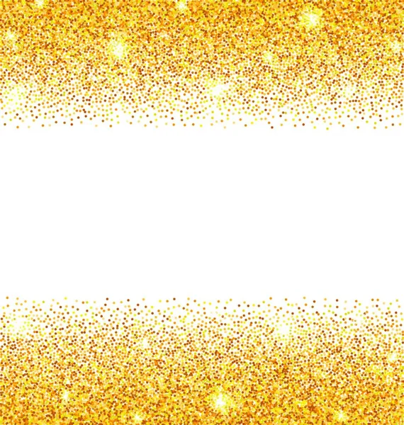 Astratto Golden Sparkles Sfondo Bianco Polvere Glitter Oro Illustrazione Astratto — Vettoriale Stock