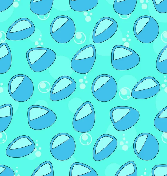 Padrão Sem Costura Azul Com Gotas Água Aqua Wallpaper Ilustração — Vetor de Stock